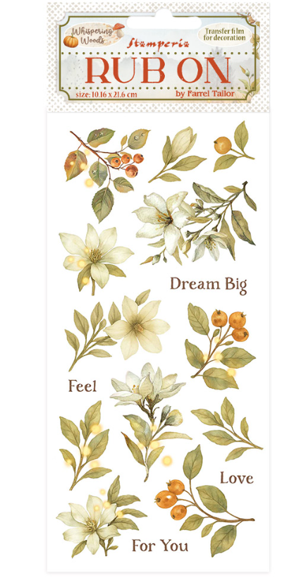 Rub-on cm 10,16x21,6 - Whispering woods magnolia