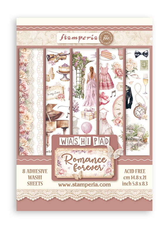Washi pad 8 sheets A5 - Romance Forever