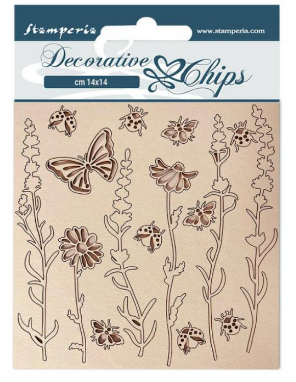 Decorative chips Provence flores y mariposas