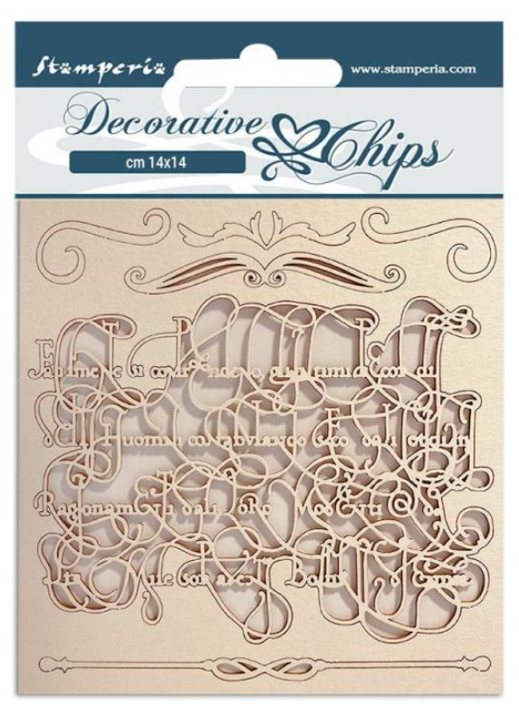 Decorative Chips  Romantic Garden House caligrafía