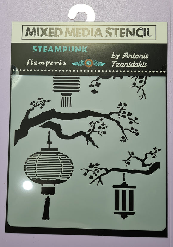 Stencil Sir Vagabond in Japan lanterns