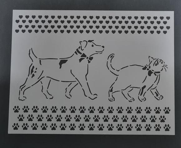 Stencil DayDream dog and cat