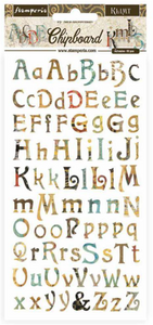 Chipboard Adhesivo Alfabeto Klimt