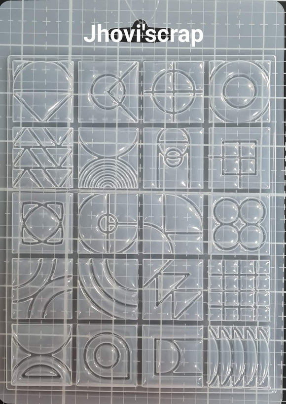 Molde de impresión de Textura Bauhaus