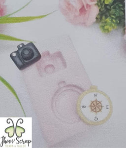 Molde Silicona mini cámara y Reloj