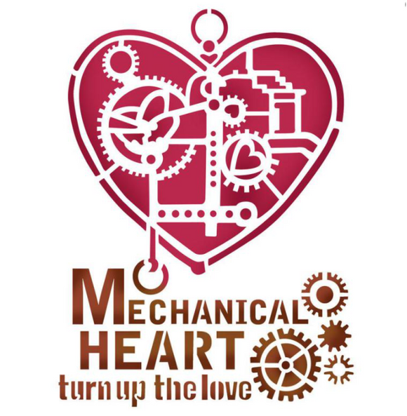 Stencil D cm. Mechanical Heart