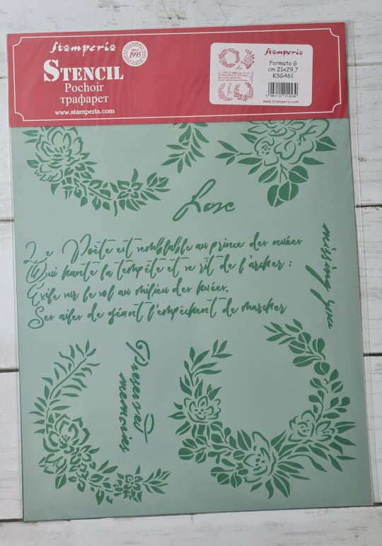 Stencil  Romantic Journal garlands love