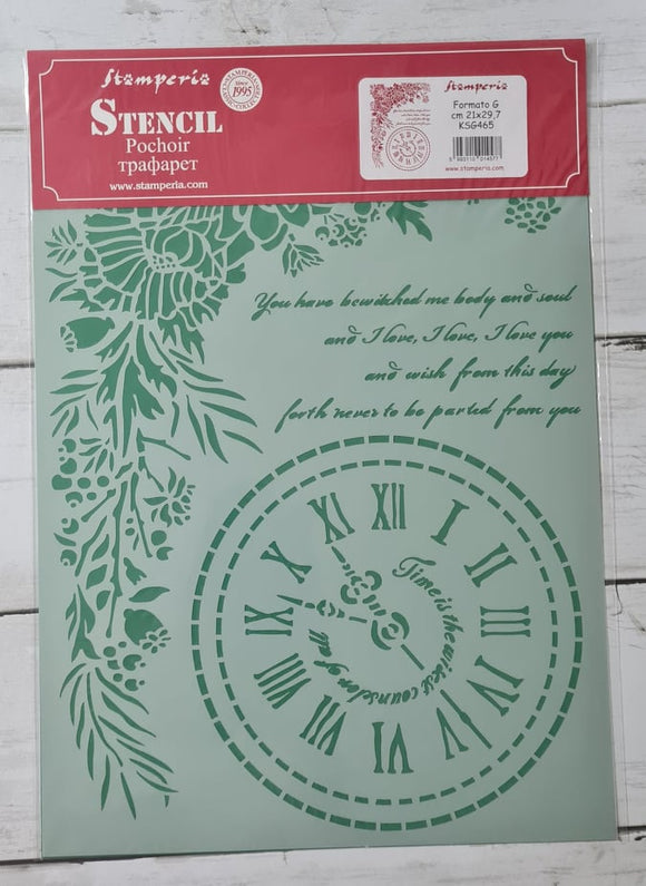 Stencil Romantic Journal clock