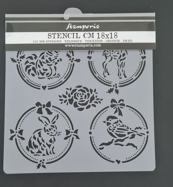 Stencil 18*18 Marco navideño 4 vueltas