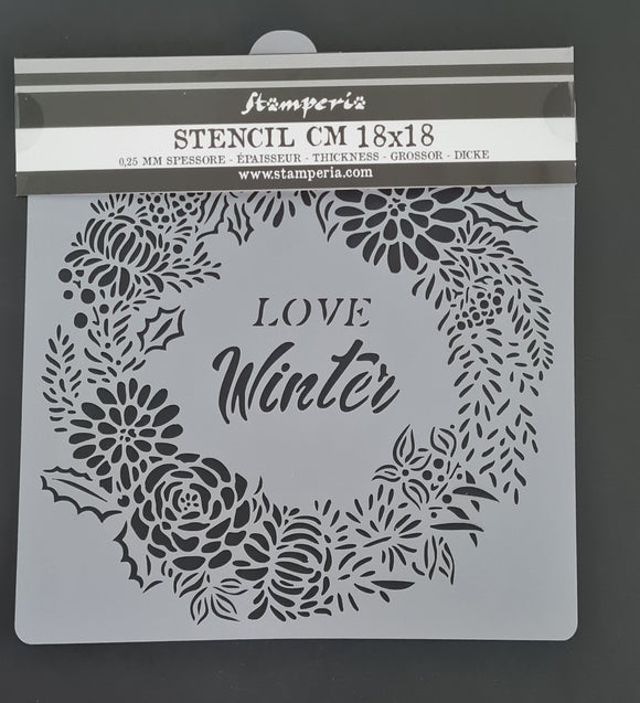 Stencil 18*18 Guirnalda Christmas Love Winter