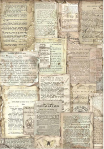 Papel de Arroz A4 Vintage Library book pages