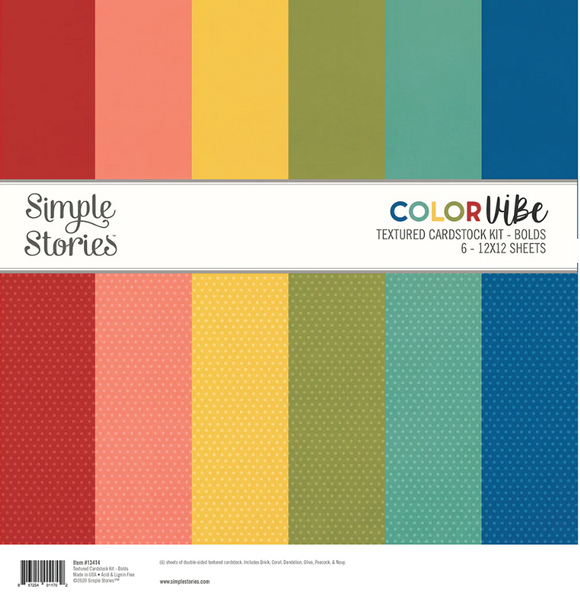 COLOR VIBE TEXTURED CARDSTOCK KIT - BOLDS