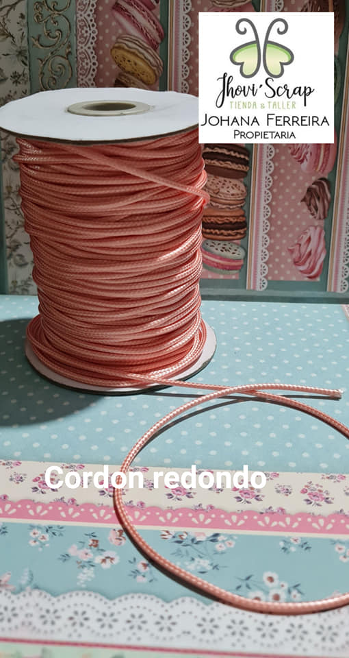 Cordón Cuero Natural redondo rosado