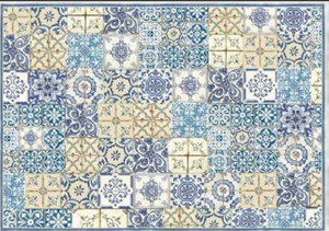 Papel de arroz BLUE AND OCHER TILE