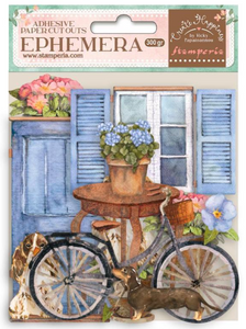 Ephemera Create Happiness Welcome Home bicicleta y flores