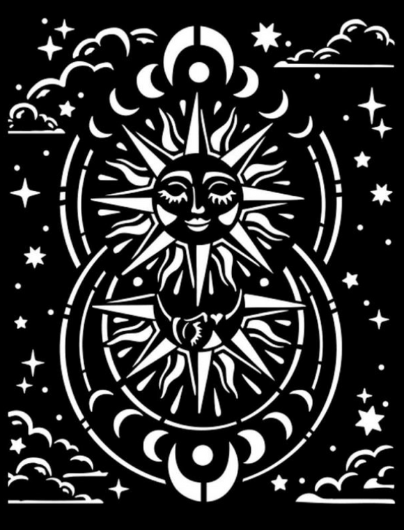 Stencil Cosmos Infinito sol