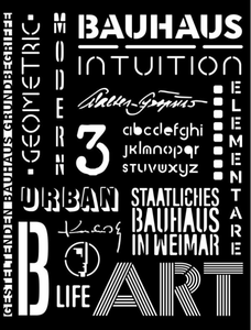 Stencil Escritos Bauhaus