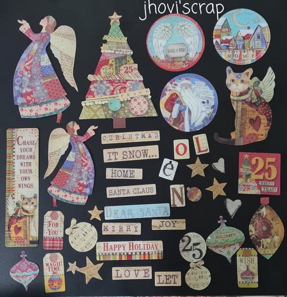Clear Die cuts - Christmas patchwork